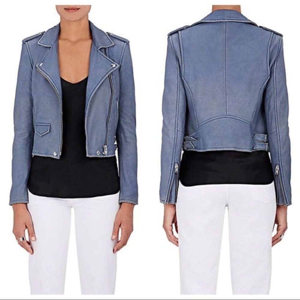 IRO Ashville Leather Jacket in Lavender